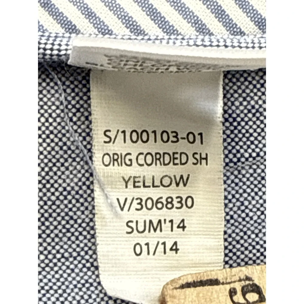 Banana Republic S/ Shorts Mens 36 Yellow Striped 100% Cotton Flat Front